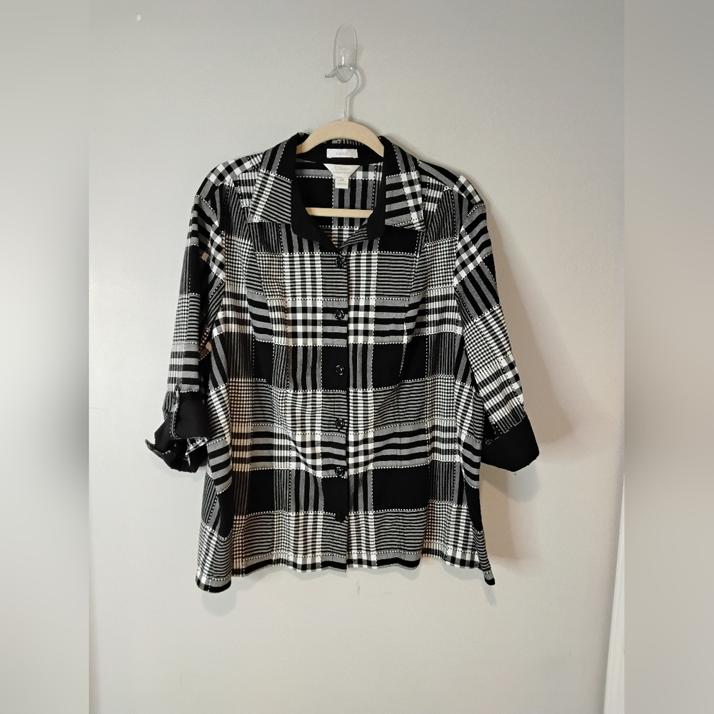 Black and White Plaid Men's Shirt